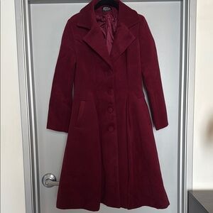 Elegant Berry Colored Pea Coat